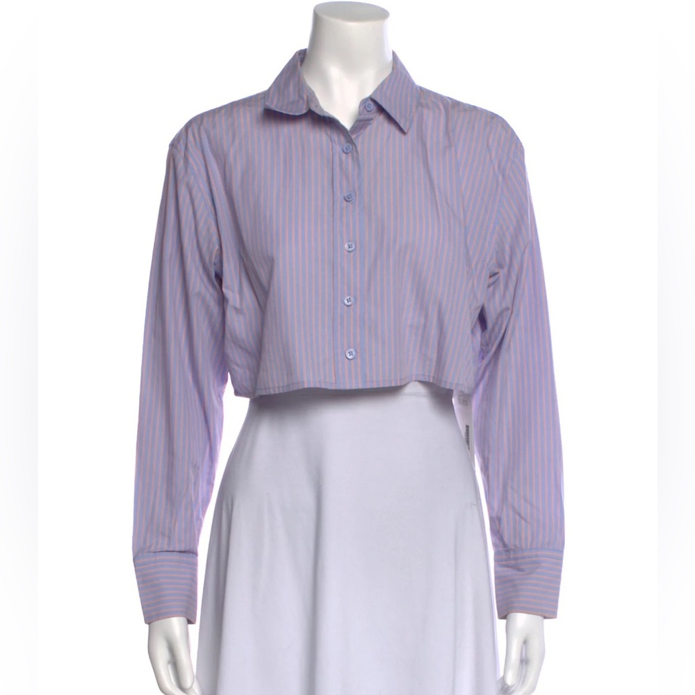 Reformation Striped Long sleeve Crop‎ Shirt Size M